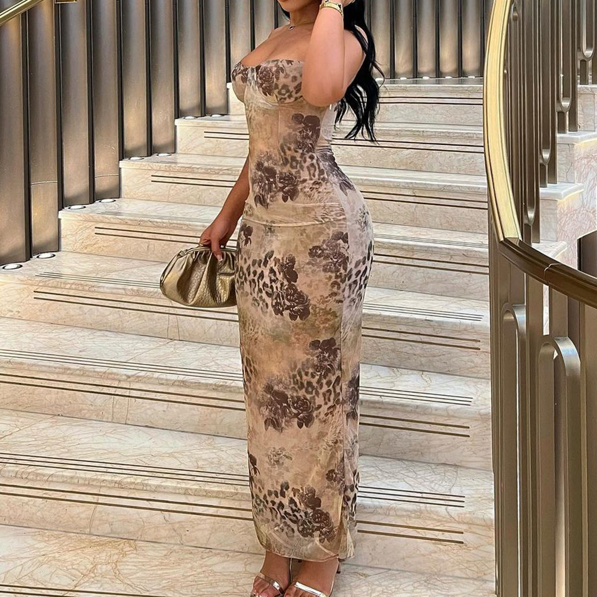 Women Elegant Backless Evening Gown